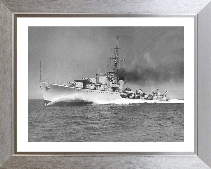 HMS Kelly (F01) Photo Print - Port Side View - Royal Navy K Class Destroyer Hampshire Prints 10 x 8 Silver Frame Yes