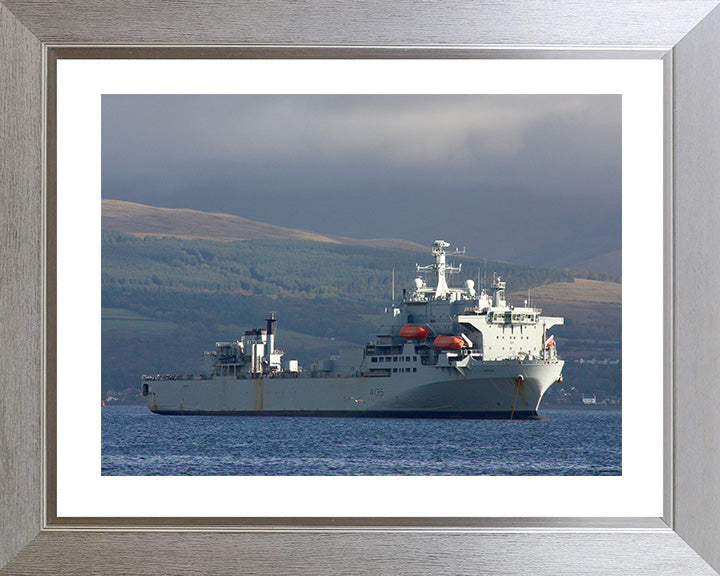 RFA Argus (A135) Photo Print - Low Starboard View - Royal Fleet Auxiliary Casualty Class Ship Hampshire Prints 10 x 8 Silver Frame Yes