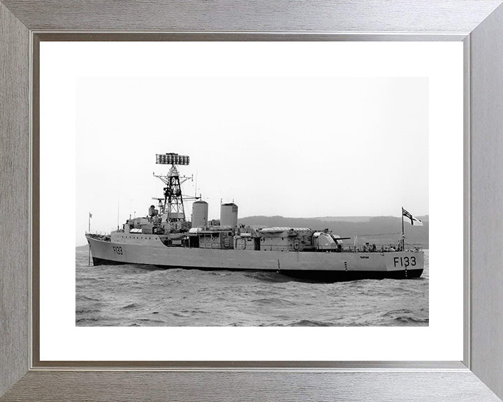 HMS Tartar (F133) Photo Print - At Anchor - Royal Navy Tribal Class Frigate Hampshire Prints 10 x 8 Silver Frame Yes