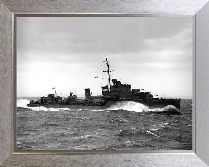 HMS Intrepid (D10) Photo Print - Starboard View - Royal Navy I Class Destroyer Hampshire Prints 10 x 8 Silver Frame No