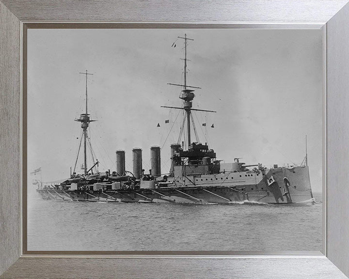 HMS Achilles (1905) Photo Print - Starboard Bow View - Royal Navy Warrior Class Armoured Cruiser Hampshire Prints 10 x 8 Silver Frame No