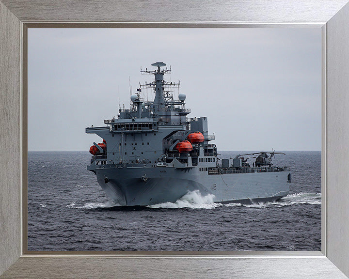 RFA Argus (A135) Photo Print - At Sea - Royal Fleet Auxiliary Casualty Class Ship Hampshire Prints 10 x 8 Silver Frame No