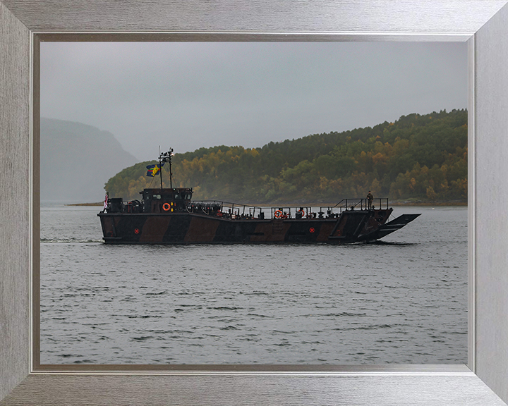 Royal Marine Landing Craft Utility (LCU) Underway Norway Photo Print - CLR Armoured Support Group Hampshire Prints 10 x 8 Silver Frame No
