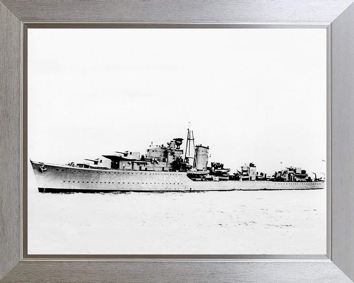 HMS Kingston (F64) Photo Print - Port Side View - Royal Navy K Class Destroyer Hampshire Prints 10 x 8 Silver Frame No