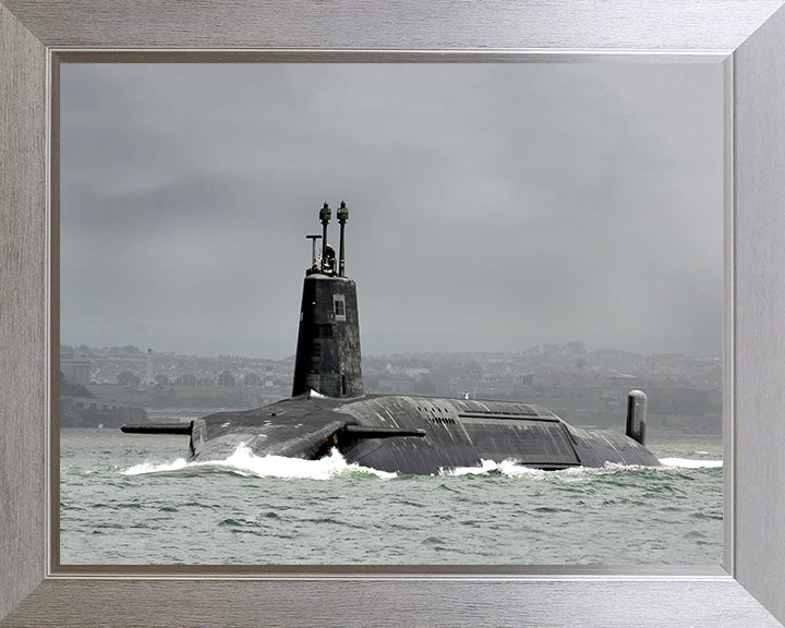 HMS Victorious (S29) Photo Print - Port Side View - Royal Navy Vanguard Class Submarine Hampshire Prints 10 x 8 Silver Frame No