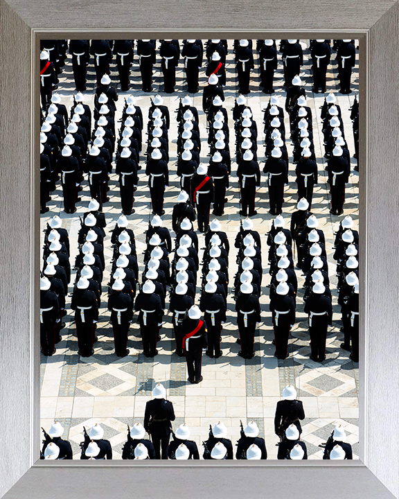 Royal Marine Commandos on Parade in London Photo Print Hampshire Prints 10 x 8 Silver Frame No