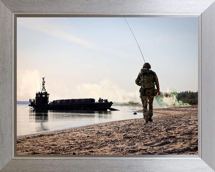 Royal Marines Commando beach Landing Portrait Photo Print Hampshire Prints 10 x 8 Silver Frame No