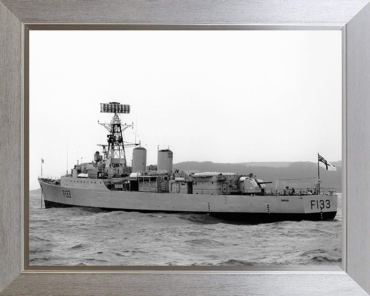 HMS Tartar (F133) Photo Print - At Anchor - Royal Navy Tribal Class Frigate Hampshire Prints 10 x 8 Silver Frame No