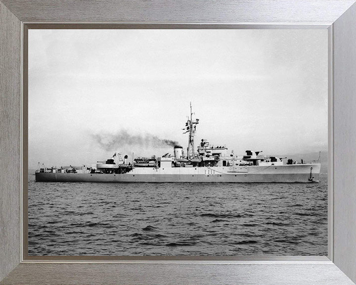HMS Lark (U11) Photo Print - Starboard View - Royal Navy Black Swan Class Sloop Hampshire Prints 10 x 8 Silver Frame No