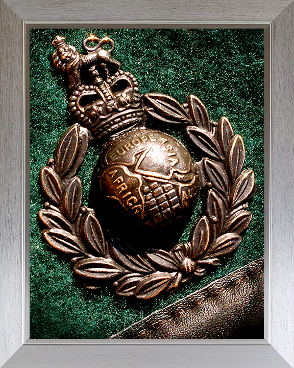 Royal Marine Commando Green Beret and badge closeup Photo Print Hampshire Prints 10 x 8 Silver Frame No