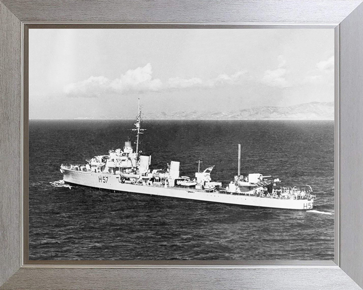 HMS Hesperus (H57) Photo Print - Port Side View - Royal Navy H Class Destroyer Hampshire Prints 10 x 8 Silver Frame No
