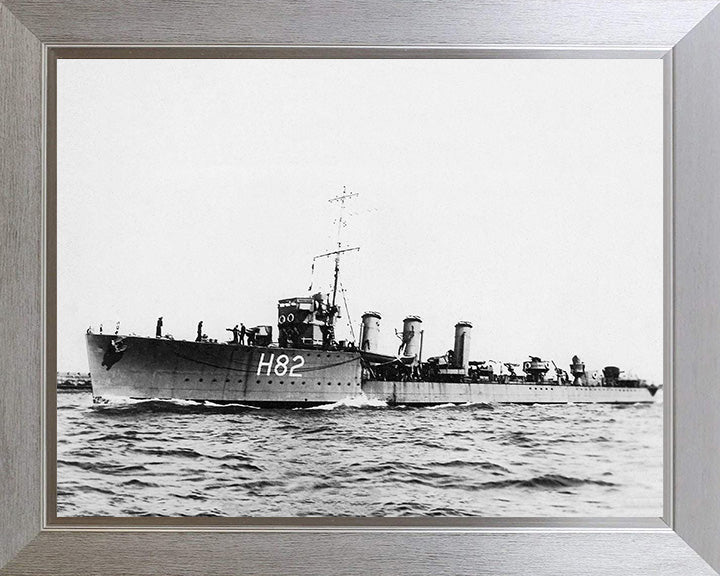 HMS Restless (H82) Photo Print - Port Side - Royal Navy R Class Destroyer Hampshire Prints 10 x 8 Silver Frame No