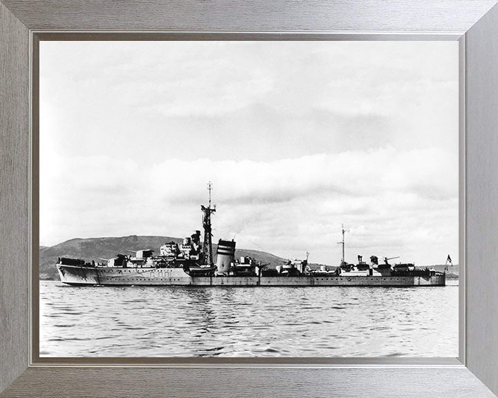 HMS Jervis (G00) (F00) Photo Print - Port Beam View - Royal Navy J Class Destroyer Hampshire Prints 10 x 8 Silver Frame No