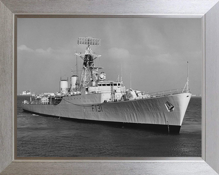 HMS Nubian (F131) Photo Print - Starboard View - Royal Navy Tribal Class Frigate Hampshire Prints 10 x 8 Silver Frame No