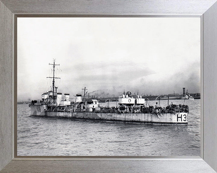 HMS Skate (H39) Photo Print - Port Side - Royal Navy R Class Destroyer Hampshire Prints 10 x 8 Silver Frame No
