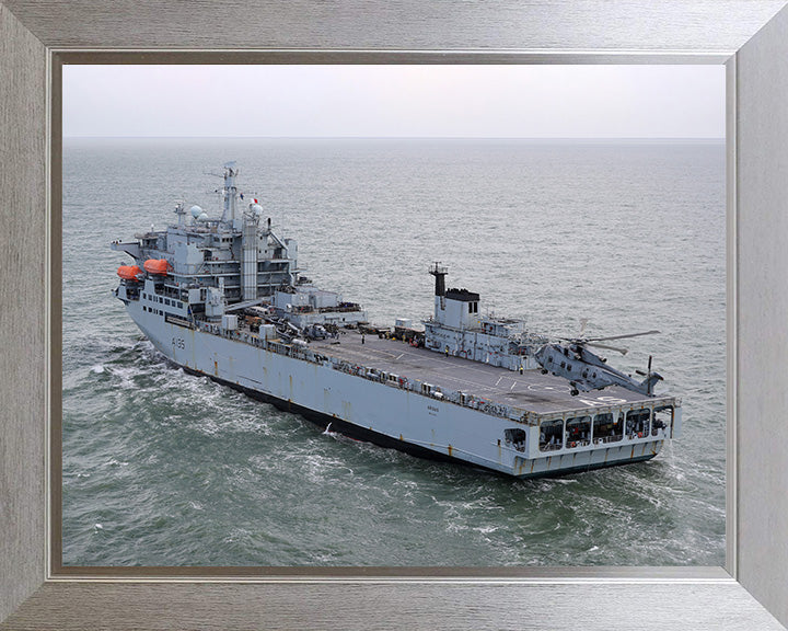 RFA Argus (A135) Photo Print - Port Side View - Royal Fleet Auxiliary Casualty Class Ship Hampshire Prints 10 x 8 Silver Frame No
