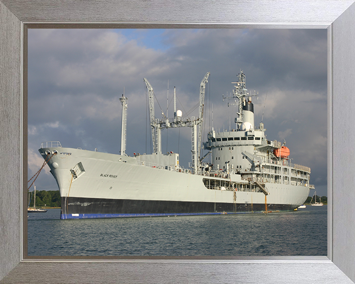 RFA Black Rover (A273) Photo Print - At A Buoy - Royal Fleet Auxiliary Rover Class Tanker Hampshire Prints 10 x 8 Silver Frame No
