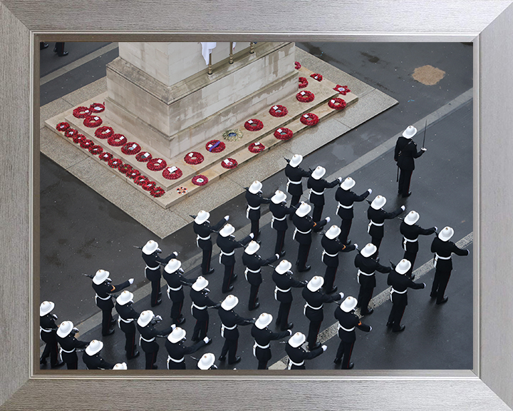 Royal Marines Commandos march past the Cenotaph London Photo Print Hampshire Prints 10 x 8 Silver Frame No