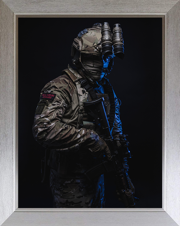 Royal Marines Commando Portrait Photo Print Hampshire Prints 10 x 8 Silver Frame No