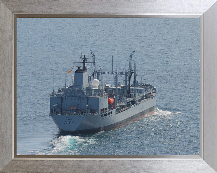 RFA Bayleaf (A109) Photo Print - Starboard Quarter View - Royal Fleet Auxiliary Leaf Class Tanker Hampshire Prints 10 x 8 Silver Frame No