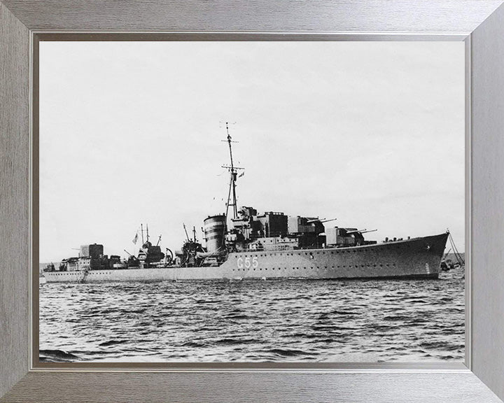 HMS Lightning (G55) Photo Print - Starboard View - Royal Navy L Class Destroyer Hampshire Prints 10 x 8 Silver Frame No