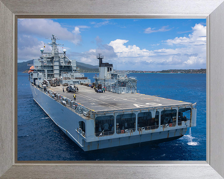 RFA Argus (A135) Photo Print - Port Quarter View - Royal Fleet Auxiliary Casualty Class Ship Hampshire Prints 10 x 8 Silver Frame No
