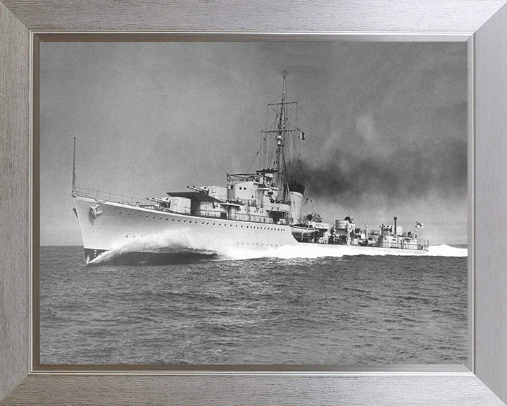 HMS Kelly (F01) Photo Print - Port Side View - Royal Navy K Class Destroyer Hampshire Prints 10 x 8 Silver Frame No