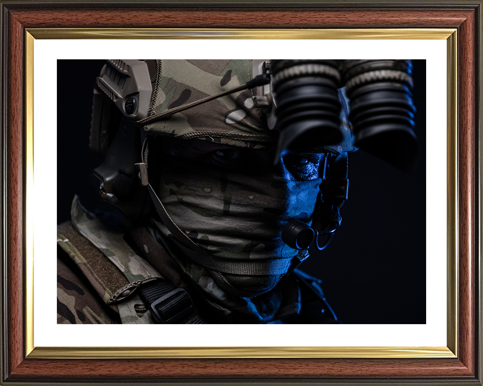 Royal Marines Commando Closeup Portrait Photo Print Hampshire Prints 10 x 8 Classic Frame Yes
