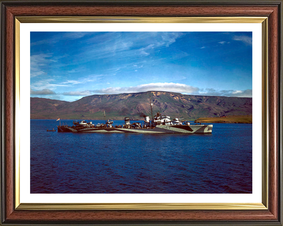 HMS Hesperus (H57) Photo Print - Starboard Beam View - Royal Navy H Class Destroyer Hampshire Prints 10 x 8 Classic Frame Yes
