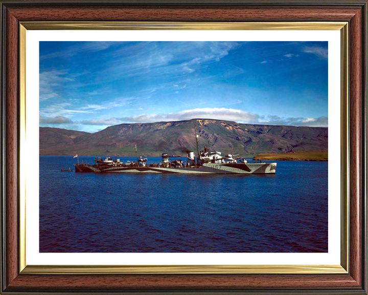 HMS Hesperus (H57) Photo Print - Starboard Beam View - Royal Navy H Class Destroyer Hampshire Prints 10 x 8 Classic Frame Yes
