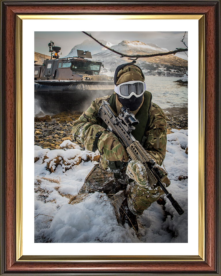 Royal Marines cold weather beach Landing Photo Print Hampshire Prints 10 x 8 Classic Frame Yes