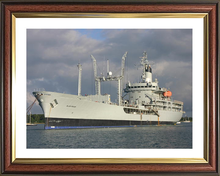 RFA Black Rover (A273) Photo Print - At A Buoy - Royal Fleet Auxiliary Rover Class Tanker Hampshire Prints 10 x 8 Classic Frame Yes