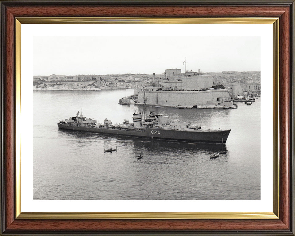 HMS Legion (G74) Photo Print - Valletta Malta - Royal Navy L Class Destroyer Hampshire Prints 10 x 8 Classic Frame Yes