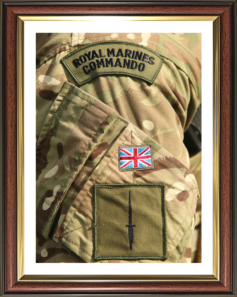 Royal Marines Commando Patch and Dagger Photo Print Hampshire Prints 10 x 8 Classic Frame Yes