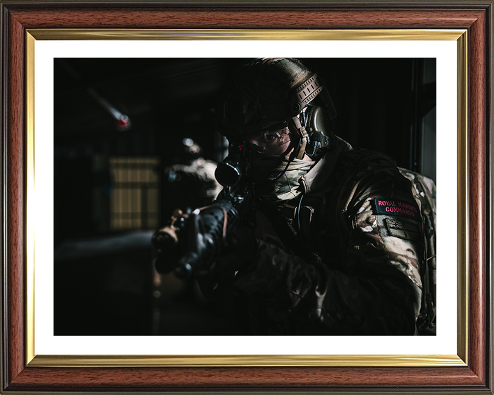 Royal Marines Commando in the shadows Photo Print Hampshire Prints 10 x 8 Classic Frame Yes