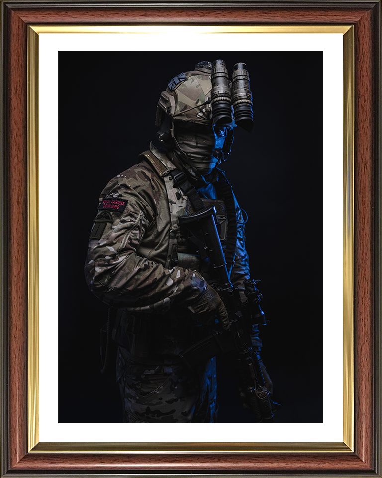 Royal Marines Commando Portrait Photo Print Hampshire Prints 10 x 8 Classic Frame Yes