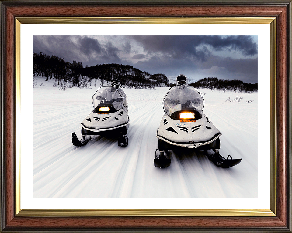 Royal Marine Commandos on a Ski-Doo Photo Print - SRS Squadron Hampshire Prints 10 x 8 Classic Frame Yes