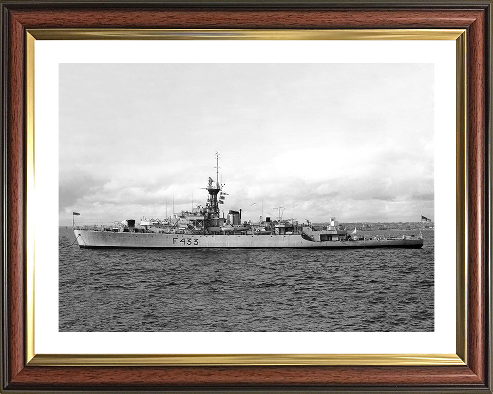HMS Loch Insh (F433) (K433) Photo Print - At Anchor - Royal Navy Loch Class Frigate Hampshire Prints 10 x 8 Classic Frame Yes