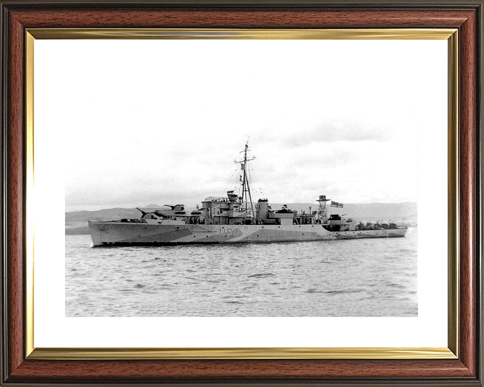 HMS Woodcock (U90) Photo Print - Port Side View - Royal Navy Black Swan Class Sloop Hampshire Prints 10 x 8 Classic Frame Yes
