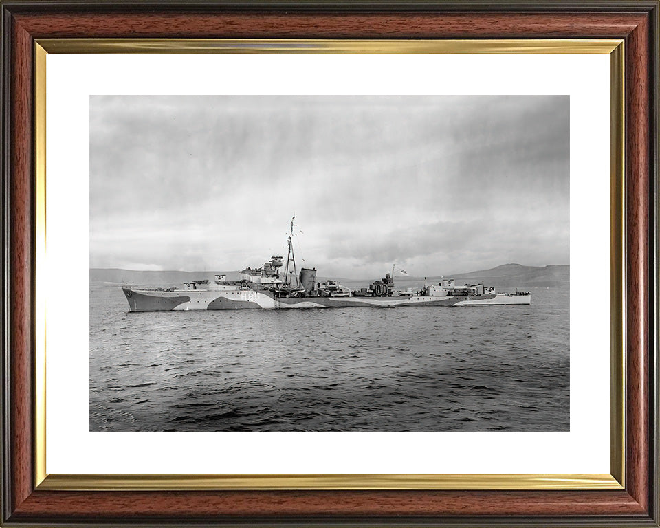 HMS Relentless (H85) Photo Print - Port Side - Royal Navy R Class Destroyer Hampshire Prints 10 x 8 Classic Frame Yes