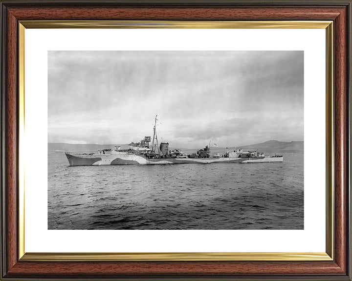 HMS Relentless (H85) Photo Print - Port Side - Royal Navy R Class Destroyer Hampshire Prints 10 x 8 Classic Frame Yes