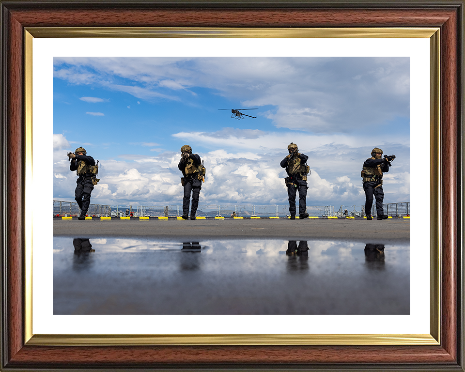 Royal Marines Commando Boarding Team Photo Print - 42 Commando Hampshire Prints 10 x 8 Classic Frame Yes