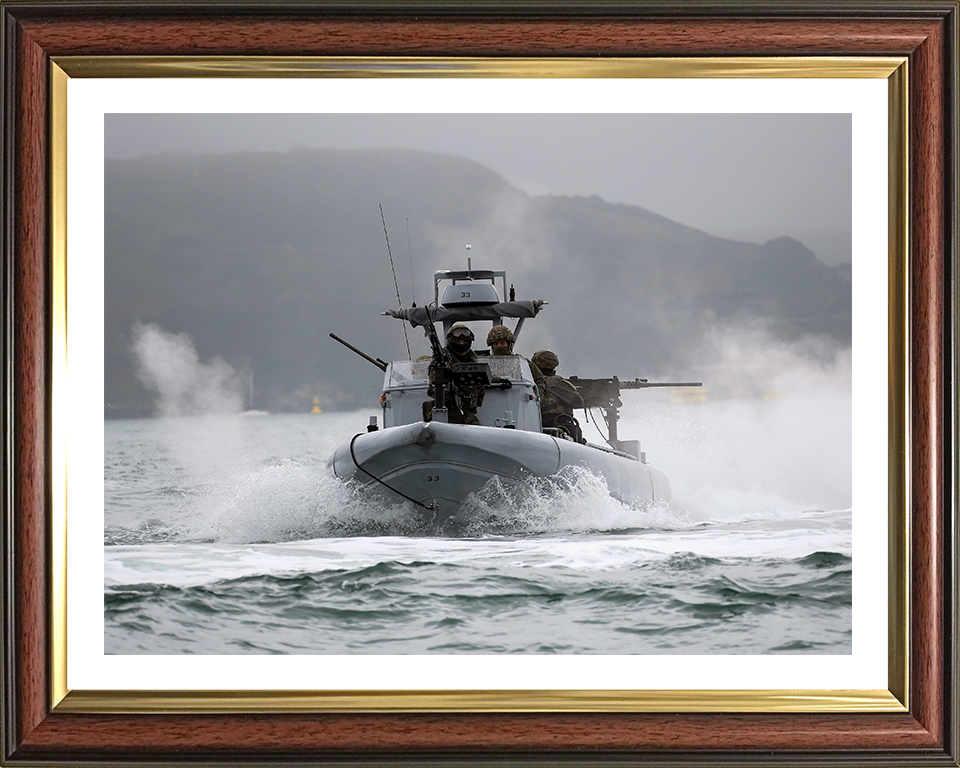 Royal Marines on a Commando Raiding Craft (CRC) Photo Print Hampshire Prints 10 x 8 Classic Frame Yes