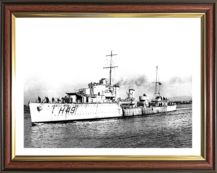 HMS Inconstant (H49) Photo Print - Port Side View - Royal Navy I Class Destroyer Hampshire Prints 10 x 8 Classic Frame Yes