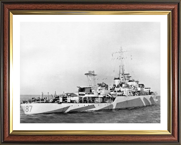 HMS Kite (U87) Photo Print - Starboard Side - Royal Navy Black Swan Class Sloop Hampshire Prints 10 x 8 Classic Frame Yes