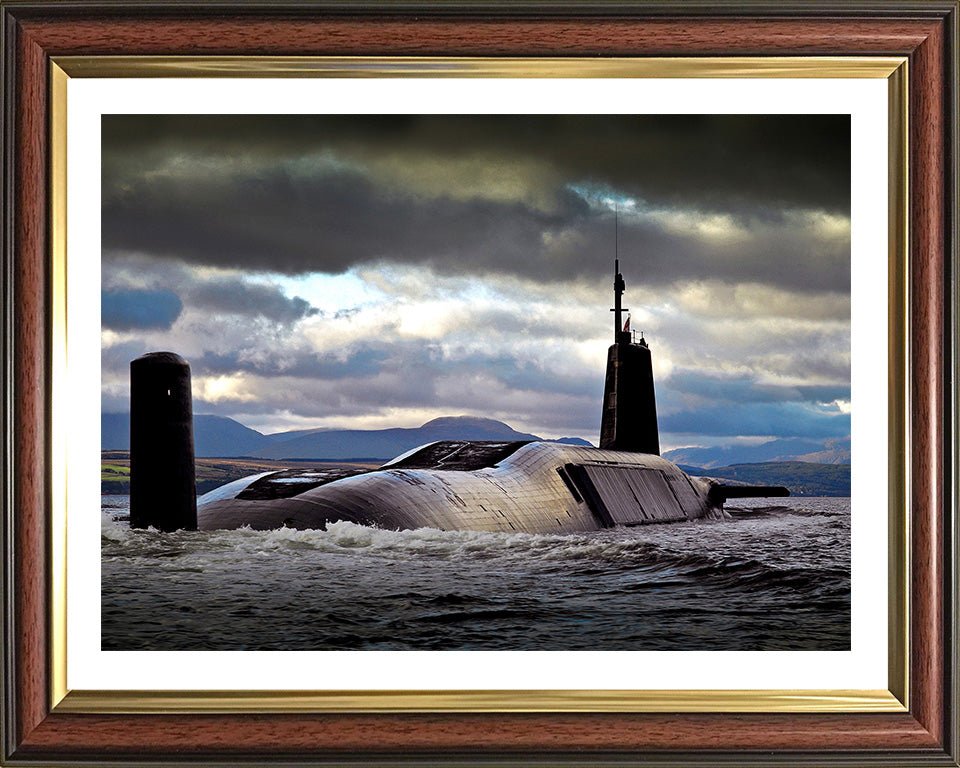HMS Vengeance (S31) Photo Print - Starboard Quarter View - Royal Navy Vanguard Class Submarine Hampshire Prints 10 x 8 Classic Frame Yes