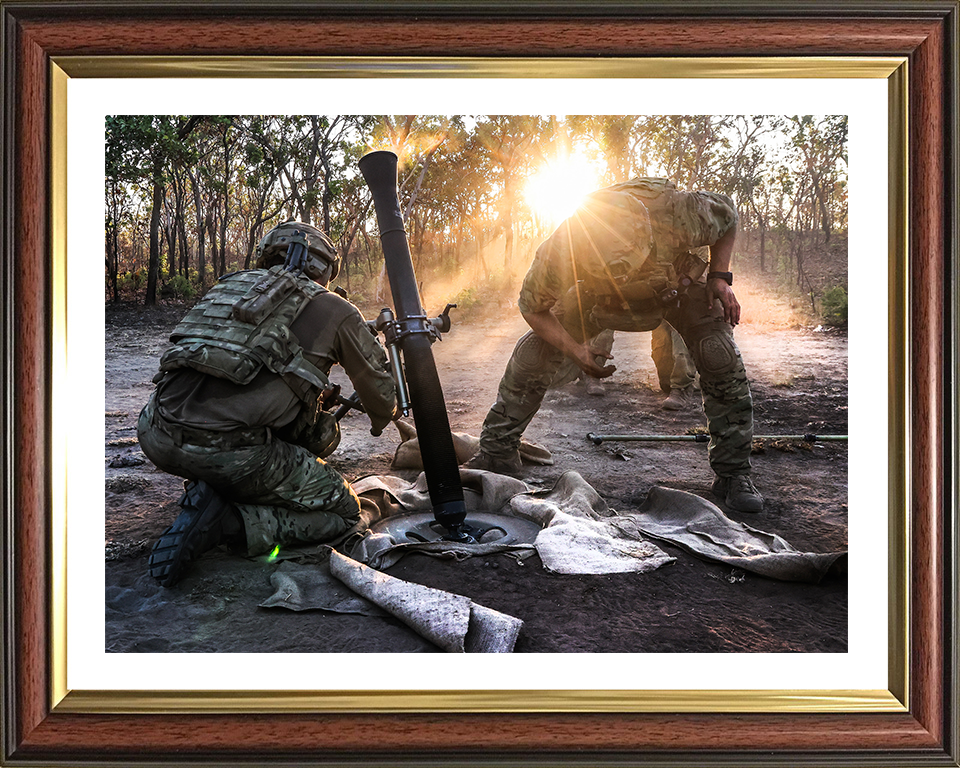 Royal Marine Commandos Mortar Team Photo Print - 40 Commando Hampshire Prints 10 x 8 Classic Frame Yes