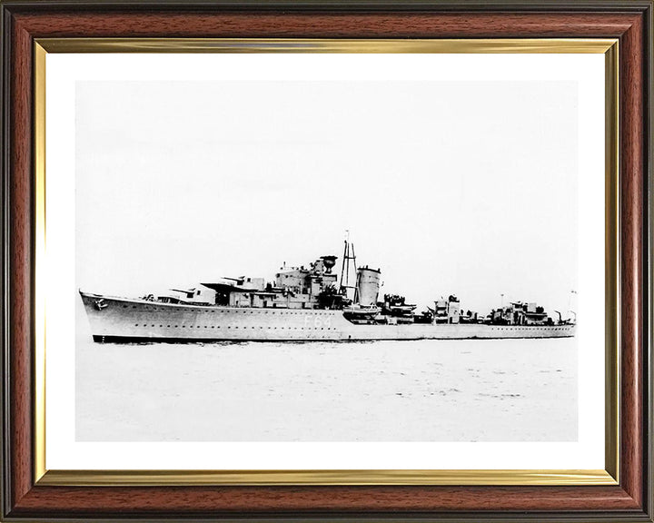 HMS Kingston (F64) Photo Print - Port Side View - Royal Navy K Class Destroyer Hampshire Prints 10 x 8 Classic Frame Yes