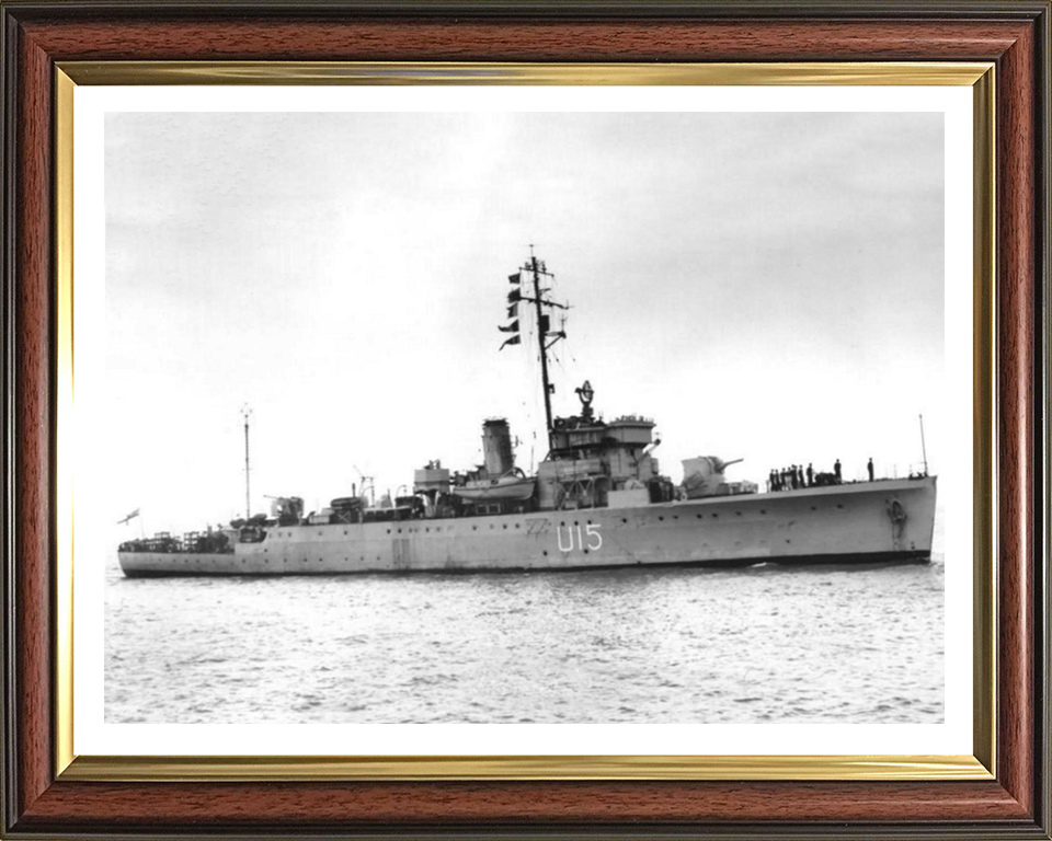 HMS Fowey (U15) (L15) Photo Print - Starboard View - Royal Navy Shoreham Class Sloop Hampshire Prints 10 x 8 Classic Frame Yes