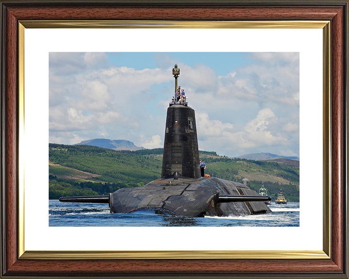 HMS Victorious (S29) Photo Print - Low Port Bow View - Royal Navy Vanguard Class Submarine Hampshire Prints 10 x 8 Classic Frame Yes